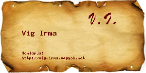 Vig Irma névjegykártya