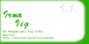 irma vig business card